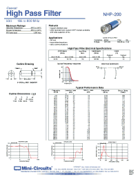 Datasheet NHP-200 manufacturer Mini-Circuits
