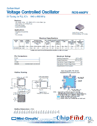 Datasheet ROS-660PV manufacturer Mini-Circuits