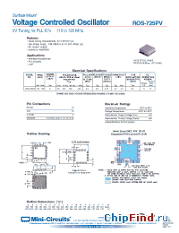 Datasheet ROS-725PV manufacturer Mini-Circuits