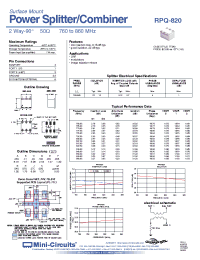 Datasheet RPQ-820 manufacturer Mini-Circuits