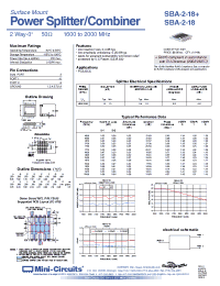 Datasheet SBA-2-18+ manufacturer Mini-Circuits