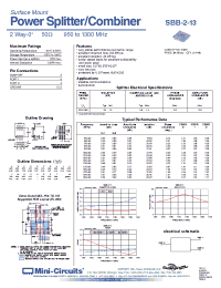 Datasheet SBB-2-13 manufacturer Mini-Circuits
