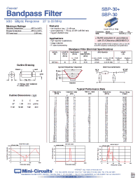 Datasheet SBP-10.7 manufacturer Mini-Circuits
