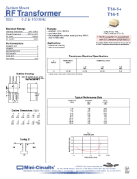 Datasheet T14-1+ manufacturer Mini-Circuits