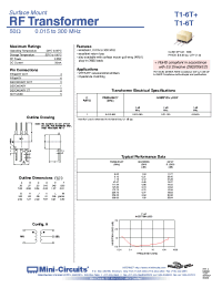 Datasheet T1-6T+ manufacturer Mini-Circuits