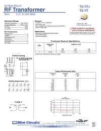 Datasheet T2-1T+ manufacturer Mini-Circuits