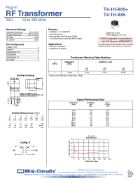 Datasheet T4-1H-X65+ manufacturer Mini-Circuits