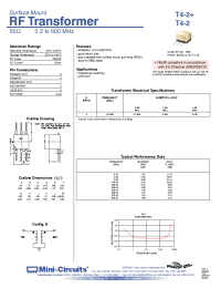 Datasheet T4-2+ manufacturer Mini-Circuits