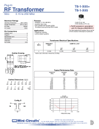 Datasheet T8-1-X65+ manufacturer Mini-Circuits