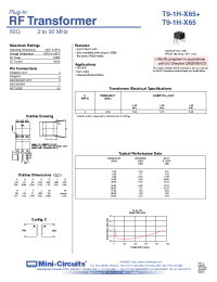 Datasheet T9-1H-X65+ manufacturer Mini-Circuits