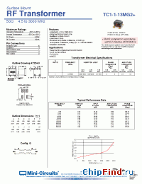 Datasheet TC1-1-13MG2+ manufacturer Mini-Circuits