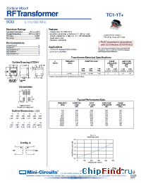 Datasheet TC1-1T+ manufacturer Mini-Circuits