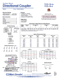 Datasheet TCD-18-4+ manufacturer Mini-Circuits