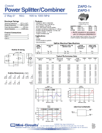 Datasheet ZAPD-1-S+ manufacturer Mini-Circuits