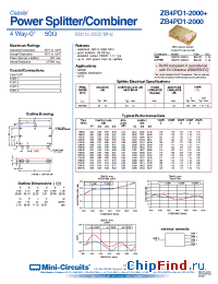 Datasheet ZB4PD1-2000-N+ manufacturer Mini-Circuits