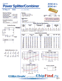 Datasheet ZCSC-8-1+ manufacturer Mini-Circuits