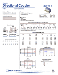 Datasheet ZDC-10-1 manufacturer Mini-Circuits