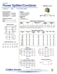 Datasheet ZESC-2-11 manufacturer Mini-Circuits