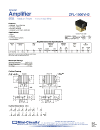 Datasheet ZFL-1000VH2 manufacturer Mini-Circuits