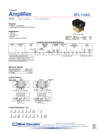 Datasheet ZFL-1HADB manufacturer Mini-Circuits
