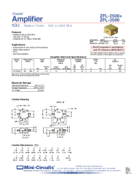 Datasheet ZFL-2500+ manufacturer Mini-Circuits