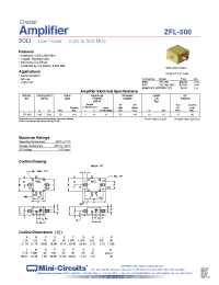 Datasheet ZFL-500B manufacturer Mini-Circuits