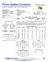 Datasheet ZFRSC-2050B manufacturer Mini-Circuits