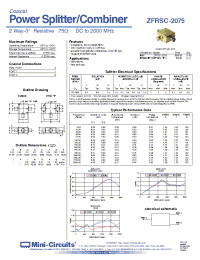 Datasheet ZFRSC-2075 manufacturer Mini-Circuits