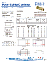 Datasheet ZFSC-12-1-75 manufacturer Mini-Circuits