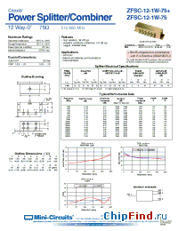Datasheet ZFSC-12-1W-75 manufacturer Mini-Circuits