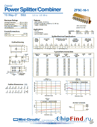 Datasheet ZFSC-16-1 manufacturer Mini-Circuits