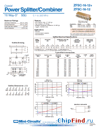 Datasheet ZFSC-16-12+ manufacturer Mini-Circuits