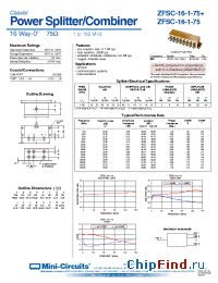 Datasheet ZFSC-16-1-75 manufacturer Mini-Circuits