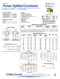 Datasheet ZFSC-2-1+ manufacturer Mini-Circuits