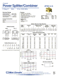 Datasheet ZFSC-2-5 manufacturer Mini-Circuits
