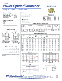 Datasheet ZFSC-3-1+ manufacturer Mini-Circuits