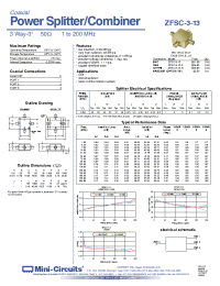 Datasheet ZFSC-3-13-S manufacturer Mini-Circuits