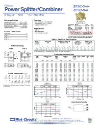 Datasheet ZFSC-3-4B+ manufacturer Mini-Circuits