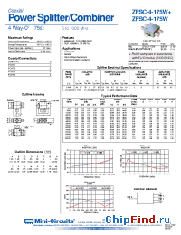 Datasheet ZFSC-4-175W+ manufacturer Mini-Circuits