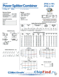Datasheet ZFSC-4-1WB-S manufacturer Mini-Circuits
