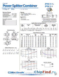 Datasheet ZFSC-5-1B+ manufacturer Mini-Circuits