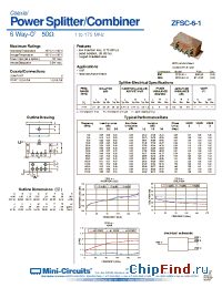 Datasheet ZFSC-6-1 manufacturer Mini-Circuits
