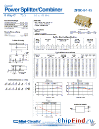 Datasheet ZFSC-8-1-75 manufacturer Mini-Circuits