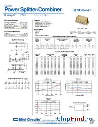 Datasheet ZFSC-8-4-75 manufacturer Mini-Circuits