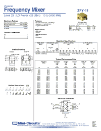 Datasheet ZFY-11 manufacturer Mini-Circuits