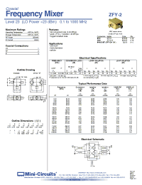 Datasheet ZFY-2 manufacturer Mini-Circuits