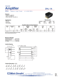 Datasheet ZHL-1A manufacturer Mini-Circuits