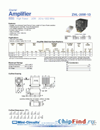 Datasheet ZHL-20W-13 manufacturer Mini-Circuits