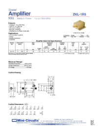 Datasheet ZKL-1R5 manufacturer Mini-Circuits