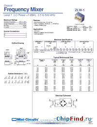 Datasheet ZLW-1 manufacturer Mini-Circuits